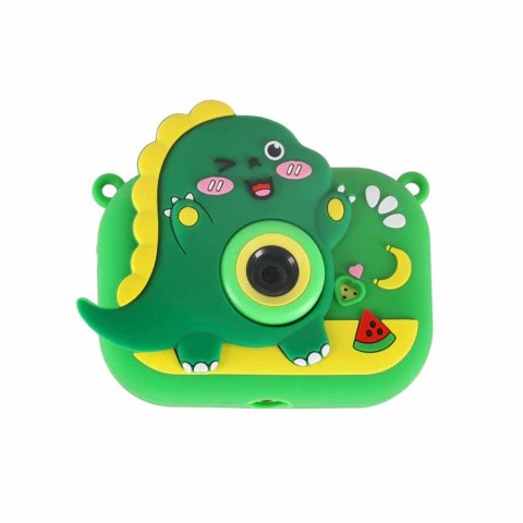 Aparat fotograficzny cyfrowy dla dzieci na statywie dinozaur zielony
