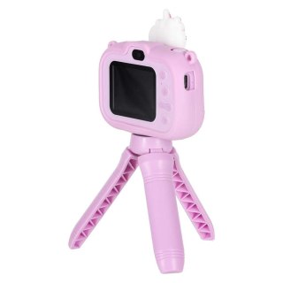 Aparat fotograficzny cyfrowy dla dzieci na statywie jednorożec fioletowy