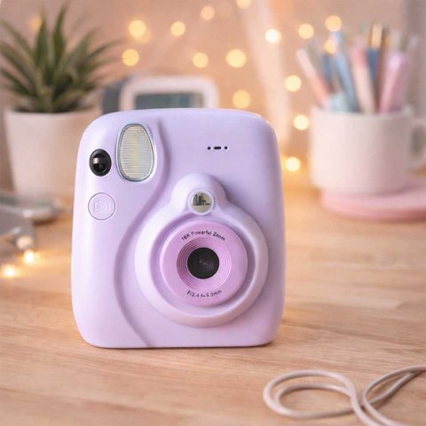 Aparat fotograficzny cyfrowy natychmiastowy 16x wkłady mazaki fioletowy