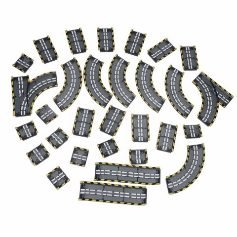 Klocki magnetyczne tor wyścigowy samochodowy 2 pojazdy świecące 310 elementów