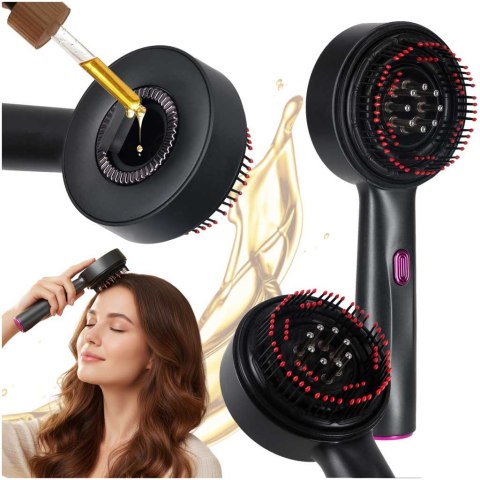 Masażer szczotka do masażu skóry głowy aplikator olejków USB czarna