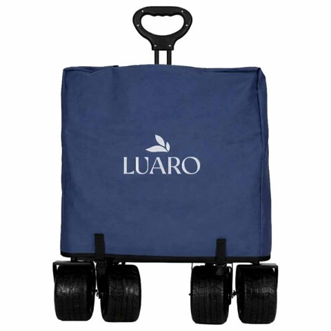 Wózek transportowy LUARO plażowy składany z daszkiem i siatką 120l granatowy