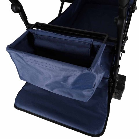 Wózek transportowy LUARO plażowy składany z daszkiem i siatką 120l granatowy