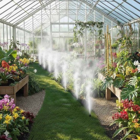 Zraszacz ogrodowy LUARO kurtyna wodna mgiełka system nawadniania 25m