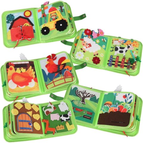 Książeczka sensoryczna edukacyjna manipulacyjna farma