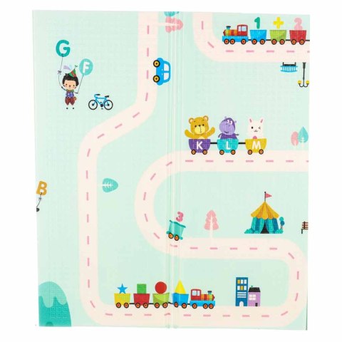 Mata edukacyjna piankowa dwustronna składana pandy ulica 180 x 200cm