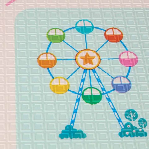 Mata edukacyjna piankowa dwustronna składana pandy ulica 180 x 200cm