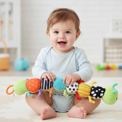 Zabawka interaktywna sensoryczna dla niemowląt gąsienica pluszowa muzyczna
