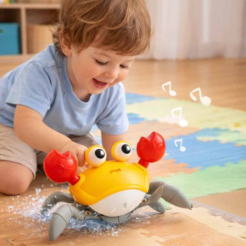 Krab uciekający pełzający czujnik interaktywna akumulator USB czerwony