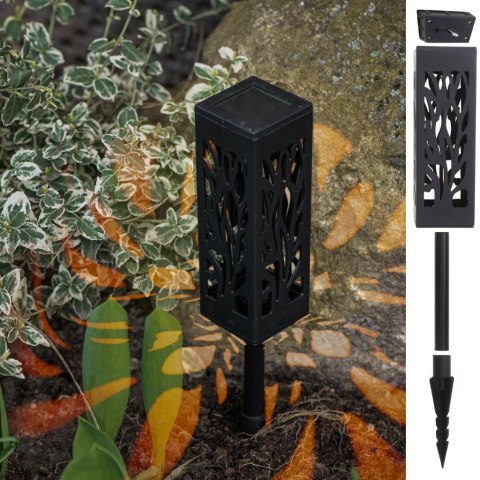 Lampa solarna ogrodowa ażurowa latarenka lamion LED czujnik zmierzchu wbijana 4szt.