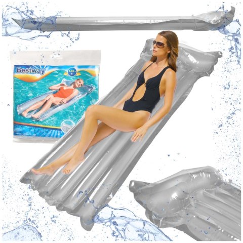 Materac dmuchany plażowy do pływania na basen wodę BESTWAY 44013 szary 90kg 183cm