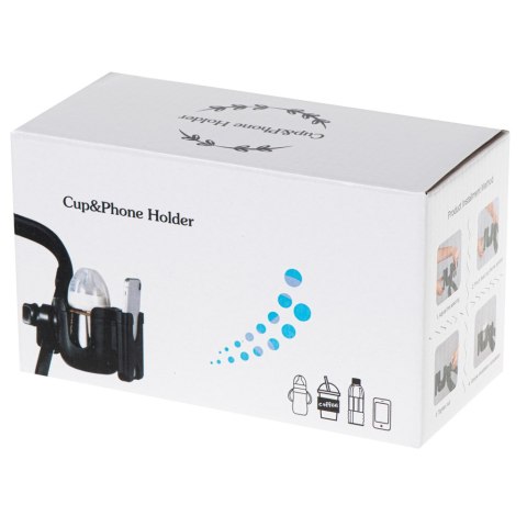 Uchwyt na butelkę kubek telefon do wózka na rower 2w1