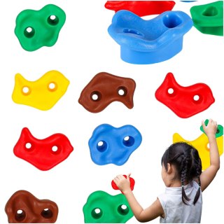 Kamienie wspinaczkowe uchwyty do wspinaczki dla dzieci kolorowe 10 szt + śruby