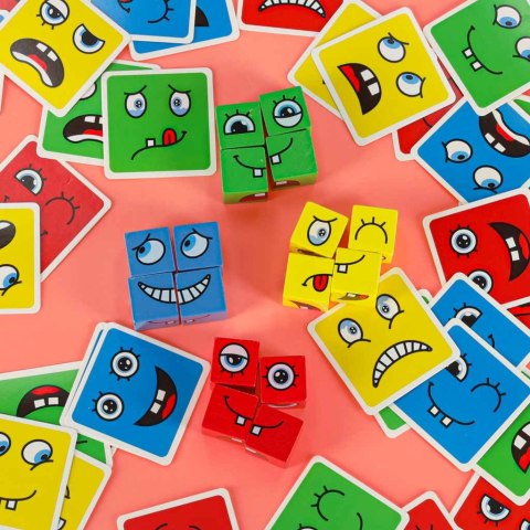 Klocki kreatywne montessori wyzwania zmieniające twarz emocje
