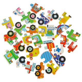 Puzzle dla dzieci układanka w puszce pojazdy 30 puzzli 6 obrazków