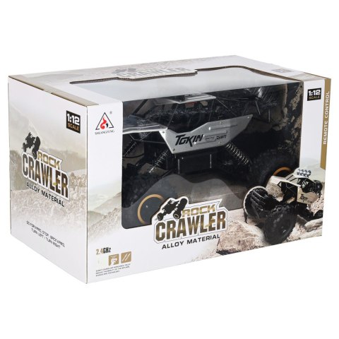 Samochód zdalnie sterowany na pilota RC Rock Crawler 1:12 4WD METAL srebrny