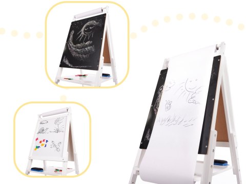 Tablica magnetyczna kredowa dwustronna drewniana biała duża XXL