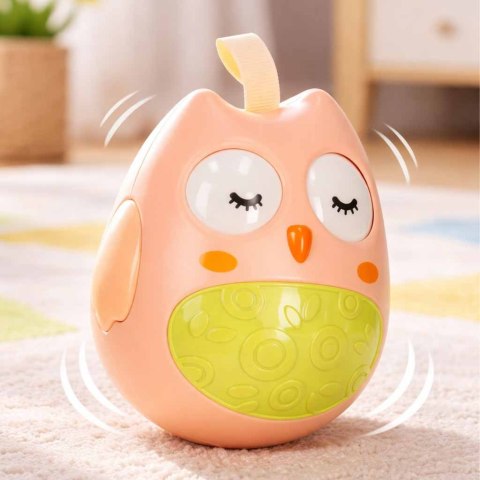 Wańka wstańka sowa sensoryczna kiwajka różowa