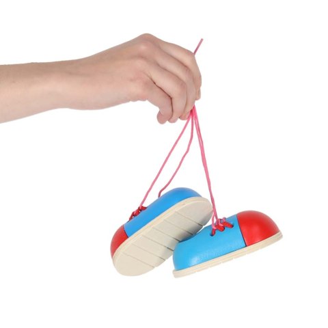 Buty drewniane do nauki sznurowania wiązania sznurowadeł 2 sztuki