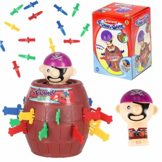 Gra zręcznościowa Szalony Pirat w beczce Ukłuj pirata 9 x 9 x 12,5 cm