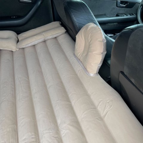 Materac łóżko do samochodu auta dmuchany pompka 130cm x 80cm beżowy