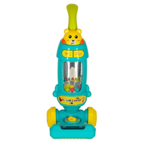 Odkurzacz bezprzewodowy pionowy dla dzieci interaktywny z dźwiękiem niebieski