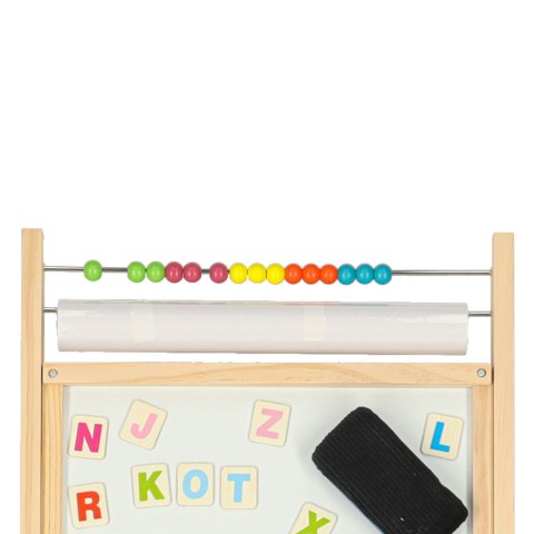 Tablica magnetyczna kredowa dwustronna drewniana literki kreda 38x37x90cm