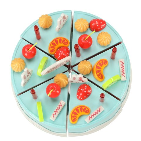 Tort urodzinowy do krojenia na rzepy kuchnia 75 elementów niebieski