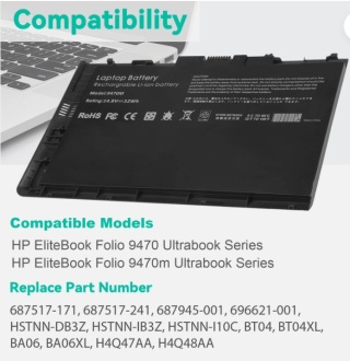 BATERIA DO LAPTOPA LITOWO-JONOWA model 9470, 14,8V-52Wh