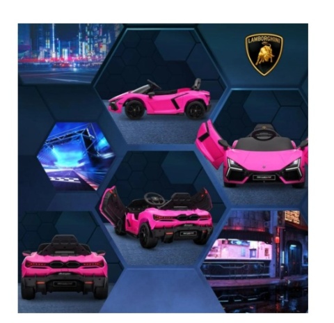 Elektryczny samochodzik dla dzieci Lamborghini Revuelto, 12V | Kolor: Różowy | Wymiary: 60x105x40 cm
