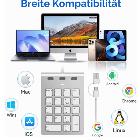 Klawiatura numeryczna z hub usb