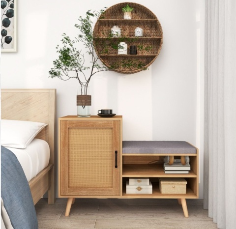 Rattanowa szafka na buty 2 w 1