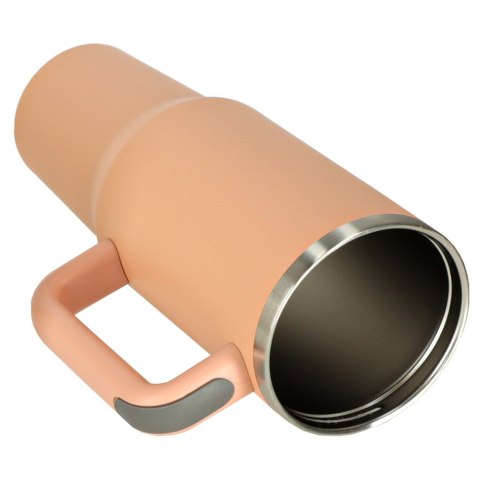 Kubek termiczny ze słomką i uchwytem termos 1200ml róż pudrowy