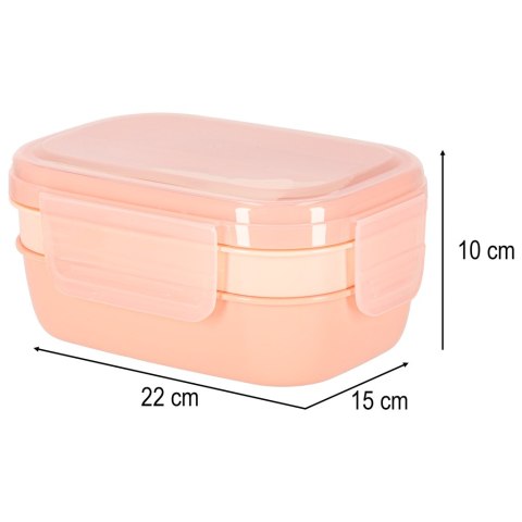 Lunch box śniadaniówka pudełko śniadaniowe z przegródkami dzielone 1900ml pomarańczowe