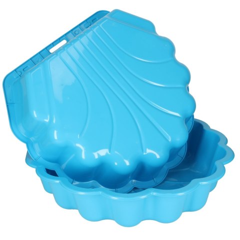 Piaskownica zamykana basen Muszelka Twins podwójna 2w1 160x87,5x19,5cm niebieska