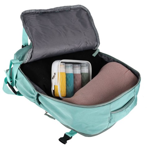 Plecak turystyczny kabinowy podróżny bagaż podręczny zielony 45x30 cm