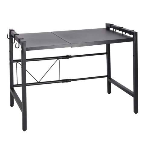 Półka kuchenna nad mikrofalówkę organizer regulowany metalowy 6 wieszaków