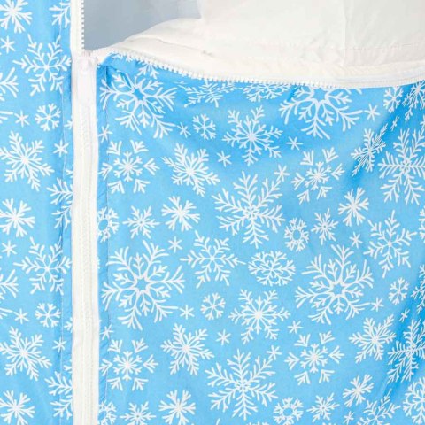 Śpiwór do spania dla dzieci turystyczny poduszka 2w1 125x50cm niebieski