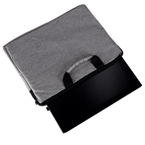 Torba na laptopa 15,6 cali na ramię teczka biznesowa damska męska szara