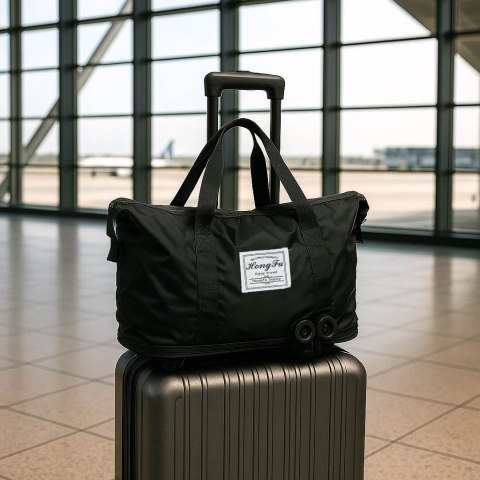 Torba podróżna na kółkach składana turystyczna pojemna 3 rozmiary czarna