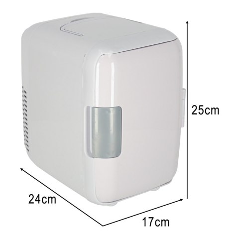 Lodówka turystyczna elektryczna samochodowa mini na jedzenie kosmetyki grzanie chłodzenie 2w1 3,4L biała