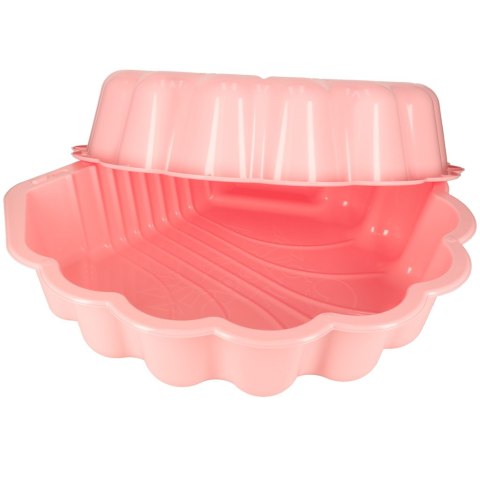 Piaskownica zamykana basen Muszelka Twins podwójna 2w1 160x87,5x19,5cm różowa