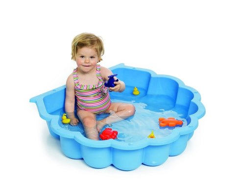 Piaskownica zamykana basen Muszelka podwójna 2w1 antypoślizgowe dno niebieska