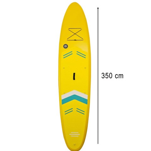 Deska SUP pompowana do pływania z siedzeniem akcesoriami wiosło zestaw żółta 350 cm