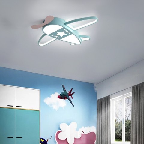 Lampa LED sufitowa plafon do pokoju dziecięcego ściemniana + pilot samolot