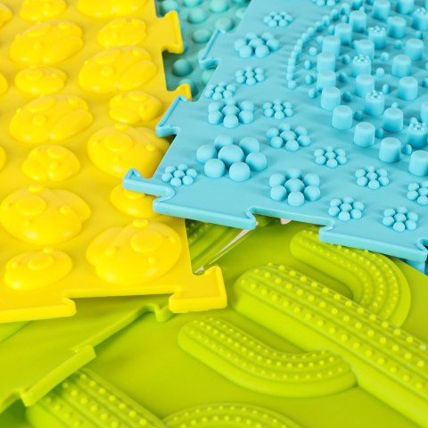 Mata sensoryczna puzzle montessori do masażu stóp 8 elementów pastelowe