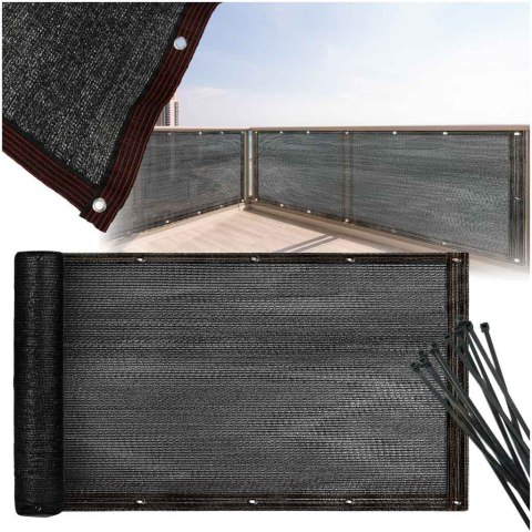 Osłona balkonowa LUARO mata maskująca siatka cieniująca na balkon taras 150g/m2 105x500cm UV