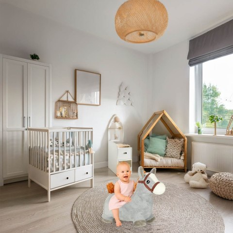 Skoczek dla dzieci gumowy do skakania koń konik z miękkim pokrowcem pompka