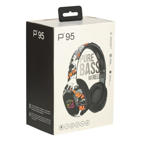 Słuchawki bezprzewodowe nauszne Bluetooth RGB Gaming Sport 200mAh różowe