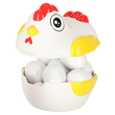 Układanka edukacyjna dopasuj kształty jajka 12 szt. kura